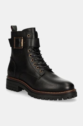 Členkové topánky Barbour Heidi dámske, čierna farba, na plochom podpätku, LFO0637BK52