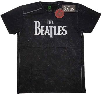 The Beatles Tričko Drop T Logo Snow Wash Unisex Black L