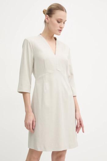 Šaty s prímesou vlny Bruuns Bazaar béžová farba, mini, áčkový strih, BBW4203