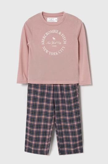 Detské pyžamo Abercrombie & Fitch ružová farba, vzorované