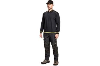 KNOXFIELD polo mikina antracit/žltá M