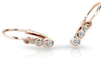 Cutie Jewellery Detské náušnice z ružového zlata C2255-10-X-4 biela