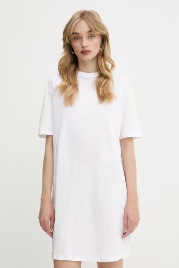 Bavlnené šaty Armani Exchange biela farba, mini, rovný strih, XW000378 AF10354