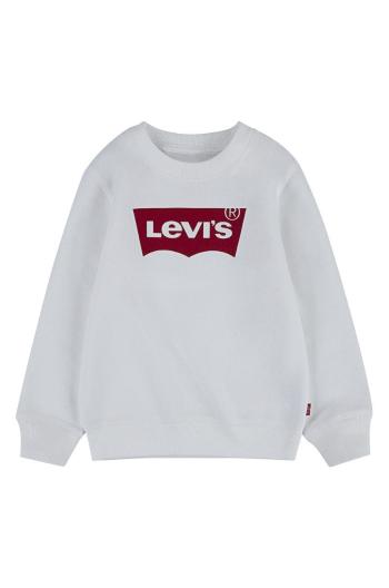 Detská mikina Levi's biela farba, s potlačou