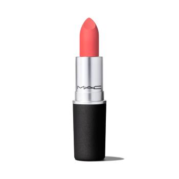 MAC Cosmetics Matná vyživujúci rúž Powder Kiss ( Lips tick ) 3 g Sheer Outrage