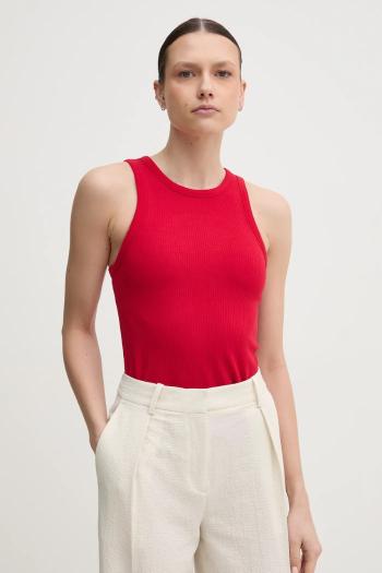 Top Tommy Hilfiger dámsky, červená farba, WW0WW38635
