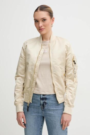 Bunda Alpha Industries MA-1 VF LW dámska, béžová farba, prechodná