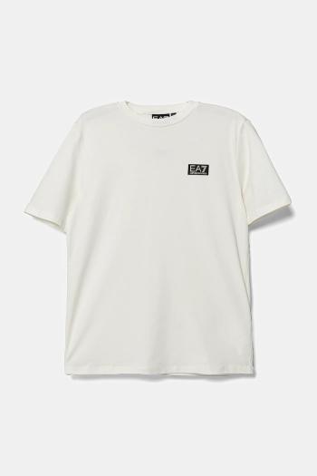 Detské tričko EA7 Emporio Armani béžová farba, s potlačou, 7B000093 AF10373