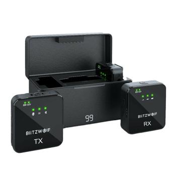 BlitzWolf BW-SX63 vezeték nélküli mikrofon, 1000mAh (fekete) (BW-SX63)