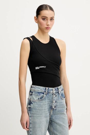 Top Karl Lagerfeld Jeans čierna farba, A2W17022