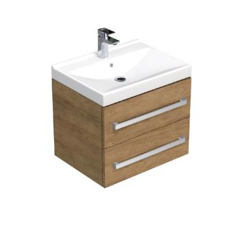 Kúpeľňová skrinka s umývadlom SAT Cube Way 60x53x46 cm dub hikor CUBE46602DHVER