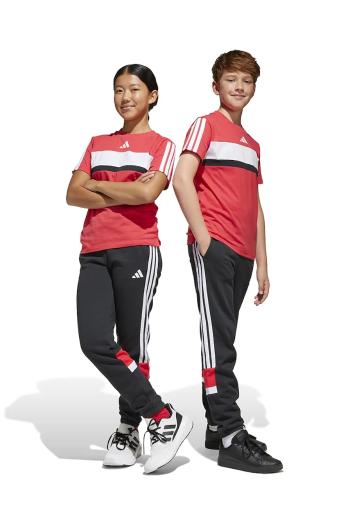Detské tepláky adidas čierna farba, s nášivkou, JC7485