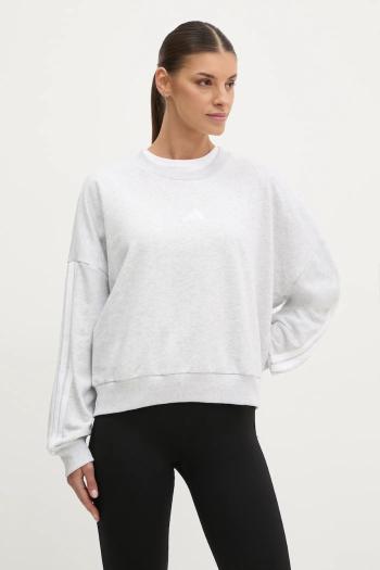 Mikina adidas Essentials dámska, šedá farba, melanžová, JD5292