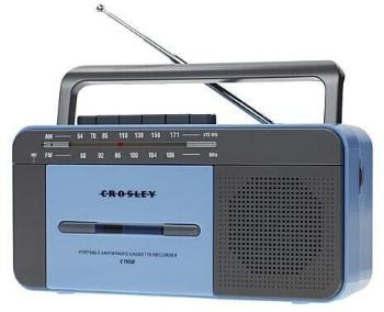 Crosley Cassette Player Blue Retro rádio