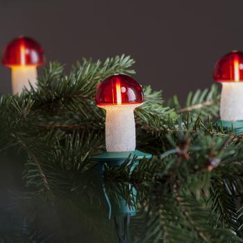 Svetelná reťaz Muchotrávka červená, 12 žiaroviek Filament, predĺženie