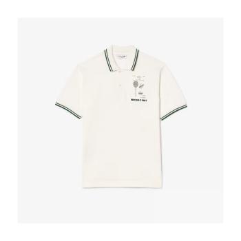 Lacoste  SHORT SLEEVED RIBBED COLLAR  Tričká a polokošele Biela