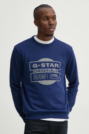 Mikina G-Star Raw pánska, tmavomodrá farba, s potlačou, D25441-D797