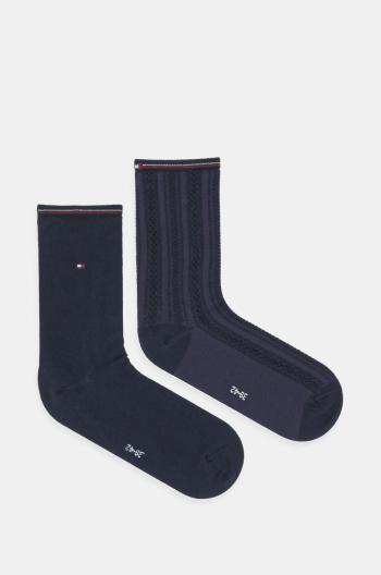 Ponožky Tommy Hilfiger 2-pak dámske, tmavomodrá farba, 701229856