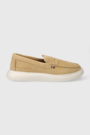 Tommy Hilfiger velúr mokaszin TOMMY HILFIGER HYBRID LOAFER bézs, férfi, FM0FM04440