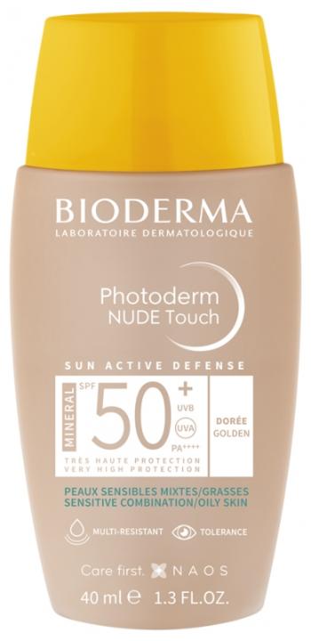 Bioderma Tónovaný fluid pre zmiešanú až mastnú pleť Photoderm Nude Touch Mineral SPF 50+ (Fluid) 40 ml Gold