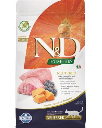 Farmina N&D cat PUMPKIN (GF) adult, neutered, lamb & blueberry granule pre mačky 1,5kg