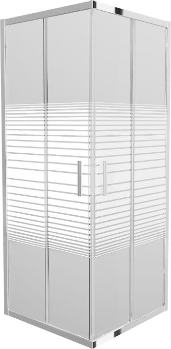 MEXEN - Rio sprchovací kút štvorec 70x70 cm prúžky, chróm 860-070-070-01-20