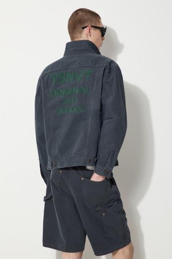 Rifľová bunda thisisneverthat Trucker pánska, tmavomodrá farba, prechodná, oversize, TN241WOWLS06