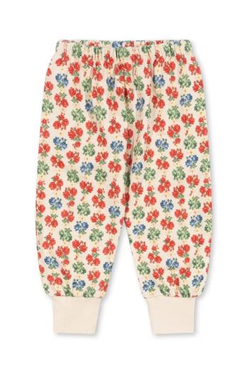 Detské bavlnené tepláky Konges Sløjd LOUPY LOU SWEAT PANTS GOTS béžová farba, vzorované, KS102027
