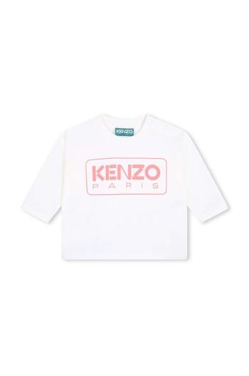 Detská bavlnená košeľa s dlhým rukávom Kenzo Kids béžová farba, K60489