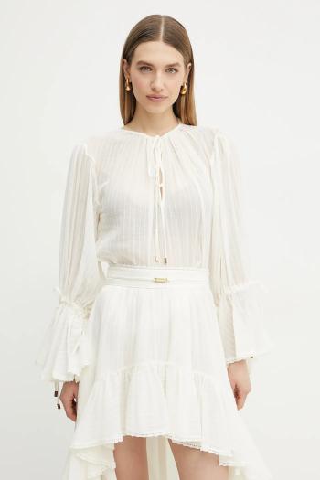 Bavlnená blúzka Marciano Guess ELSA dámska, béžová farba, jednofarebná, 5GGH33 7317A