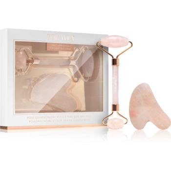 Zoë Ayla Rose Quartz Facial Roller And Gua Sha Tool darčeková sada na tvár