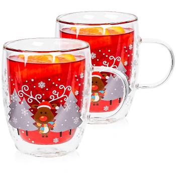 4Home Termo pohár Mug Reindeer Hot&Cool 270 ml, 2 ks