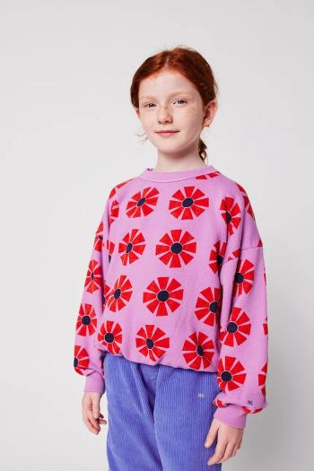 Detská bavlnená mikina Bobo Choses Kaleidoscope fialová farba, vzorovaná, 225AC038