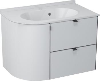 SAPHO - PULSE umývadlová skrinka 75x52x45 cm, pravá, biela/antracit PU076-3034