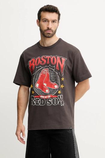 Bavlnené tričko 47 brand MLB Boston Red Sox pánske, šedá farba, s potlačou, BB002TMKBRU643625C9