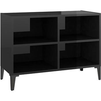 SHUMEE s kovovými nohami čierny vysoký lesk 69,5 × 30 × 50 cm (805939)