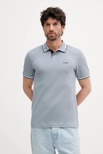 Polo tričko BOSS Green pánske, tmavomodrá farba, s potlačou, 50506193