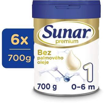 Sunar Premium 1 počiatočné dojčenské mlieko, 6× 700 g (8592084417628)