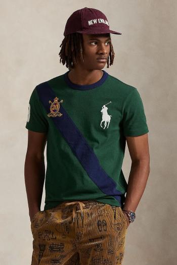 Bavlnené tričko Polo Ralph Lauren pánske, tmavomodrá farba, s nášivkou, 710P00092