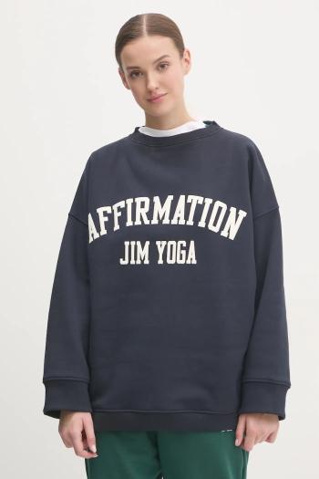 Mikina JOYINME Affirmation dámska, tmavomodrá farba, s nášivkou, Affirmation