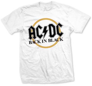 AC/DC Tričko Back in Black Unisex White M