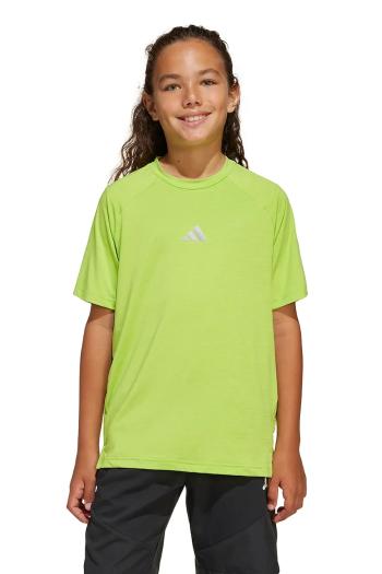 Detské tričko adidas zelená farba, s potlačou, JD0130