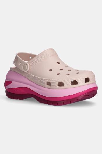Šľapky Crocs Mega Crush Matte Clog dámske, ružová farba, na platforme, 210749