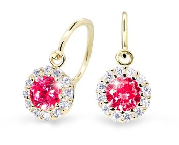 Cutie Jewellery Krásne detské náušnice zo žltého zlata C2745-10-X-1 červená