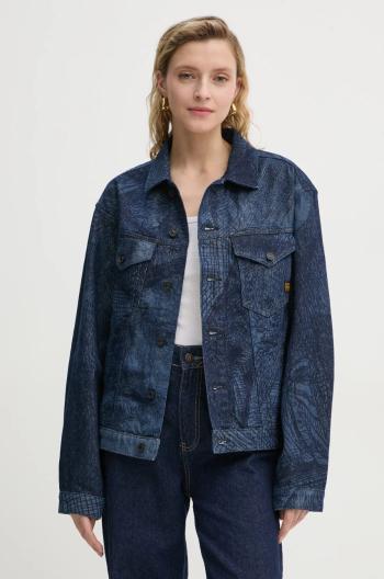 Rifľová bunda G-Star Raw dámska, tmavomodrá farba, prechodná, oversize, D26401-D317