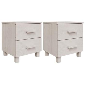 SHUMEE Nočné stolíky 2 ks biele 40 × 35 × 44,5 cm masívne borovicové drevo, 340409