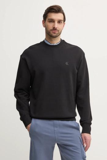 Bavlnená mikina Calvin Klein Jeans pánska, čierna farba, jednofarebná, J30J327228