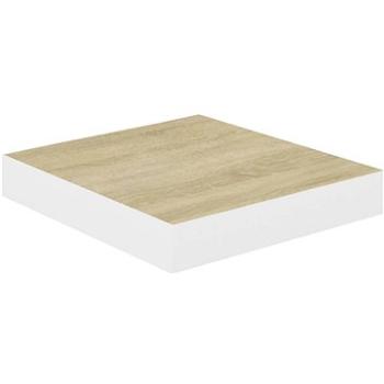 Shumee, plávajúca nástenná, dub a biela 23 × 23,5 × 3,8 cm MDF, 326567