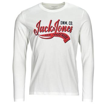 Jack & Jones  JJELOGO TEE LS O-NECK 2 COL AW23 SN  Tričká s dlhým rukávom Biela