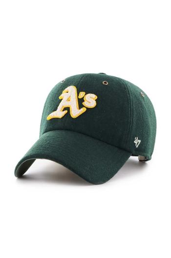 Vlnený šilt 47 brand MLB Oakland Athletics zelená farba, s nášivkou, B-PNTCU18WIS-DG